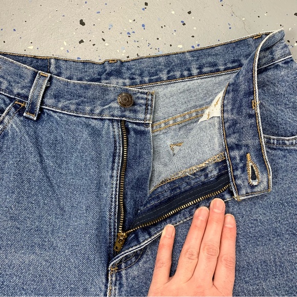 Vintage 80s Gitano Stonewash Blue Jeans High Waist Tapered Leg 12 Petite 30"x28" - Picture 3 of 12